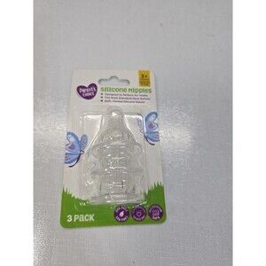 PARENTS CHOICE 3 Pack of Silicone Nipples Medium Flow BPA Free 3+ Months